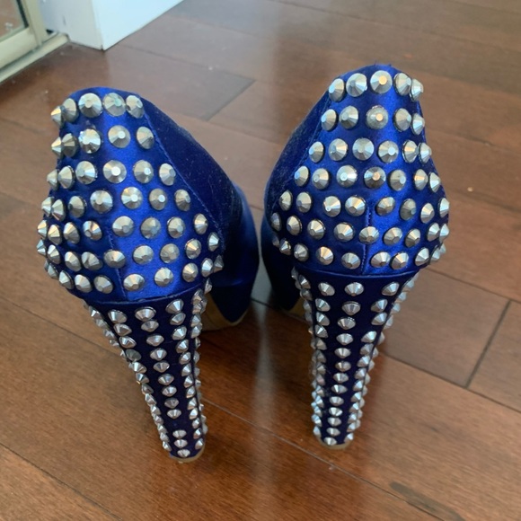 Cobalt blue high heels - Picture 4 of 6